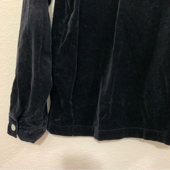 THE QUACKER FACTORY Jacket women’s medium black velvet full zip rhinestone front - Picture 6 of 11